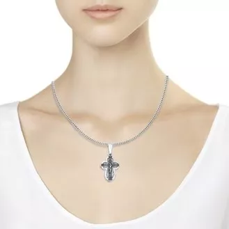 Крест из чернёного серебра 95120060
