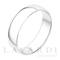 Обручальное кольцо из белого золота 5 мм 25 размер