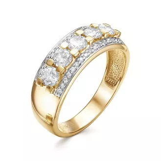 Кольцо V18343510000 из лимонного золота с бриллиантом