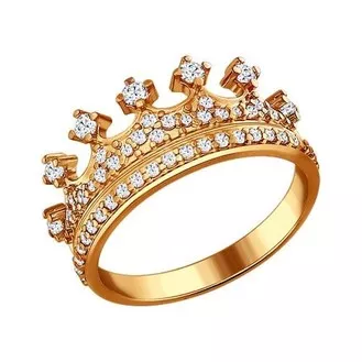Серебряное позолоченное кольцо в форме короны 93010368