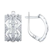 Серьги из серебра с фианитами