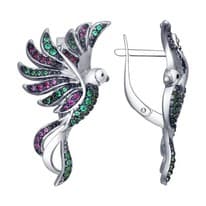 Серьги из серебра с фианитами