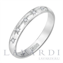 Обручальное кольцо с бриллиантами 4 мм