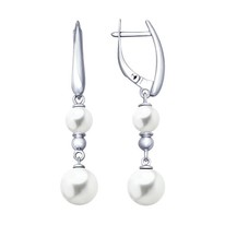 Серьги из серебра с жемчугом Swarovski