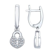 Серьги из серебра с фианитами