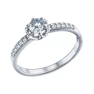 Помолвочное кольцо из серебра с фианитами 94011264