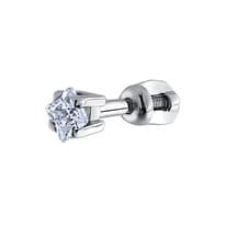Серьги одиночные из серебра с фианитом