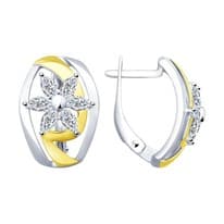 Серьги из серебра с фианитами