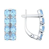 Серьги из серебра с топазами
