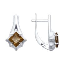 Серьги из серебра с раухтопазами