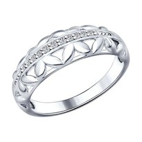 Кольцо из серебра с фианитами