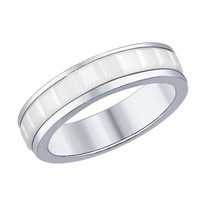 Кольцо из серебра с керамической вставкой