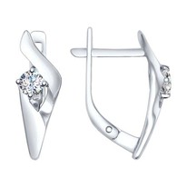 Серьги из серебра со Swarovski Zirconia