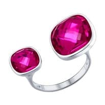 Кольцо из серебра с сиреневыми кристаллами swarovski