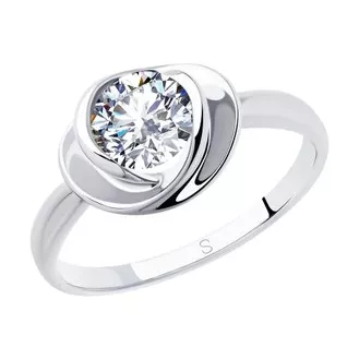 Кольцо из серебра с фианитом 94012882