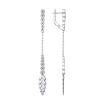 Серьги из серебра с фианитами