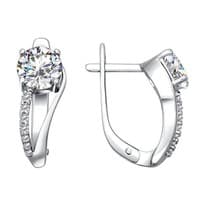 Серьги из серебра с фианитами