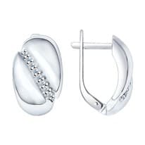 Серьги из серебра с фианитами