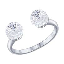 Кольцо из серебра с кристаллами Swarovski