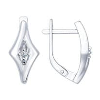 Серьги из серебра с фианитами