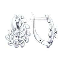 Серьги из серебра с фианитами