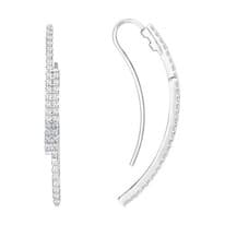 Серьги-продёвки из серебра с фианитами