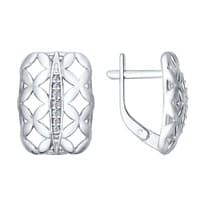 Серьги из серебра с фианитами