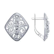 Серьги из серебра с фианитами