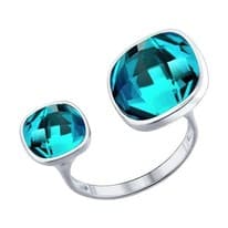 Разъёмное кольцо с кристаллами swarovski