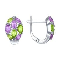 Серьги из серебра с полудрагоценными вставками