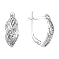 Серьги из серебра с фианитами
