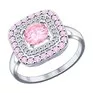 Кольцо из серебра с розовыми фианитами 94011800 - превью