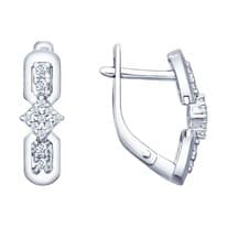 Серьги из серебра с фианитами