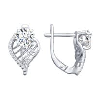 Серьги из серебра с фианитами