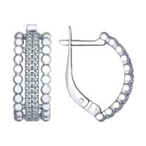 Серьги из серебра с фианитами