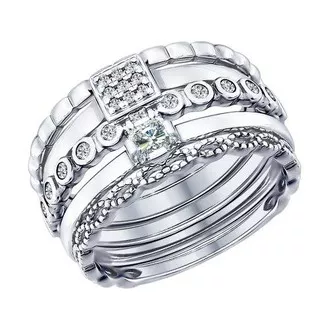 Наборное кольцо из серебра 94011707