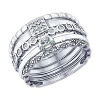 Наборное кольцо из серебра