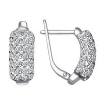 Серьги из серебра с фианитами