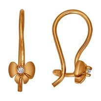 Серьги из золочёного серебра с фианитами