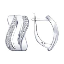 Серьги из серебра с фианитами