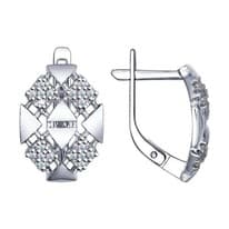 Серьги из серебра с фианитами