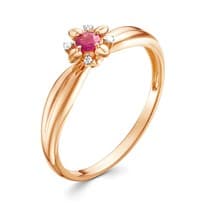 Кольцо из красного золота с рубином V14201510500