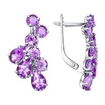 Серьги из серебра с аметистами