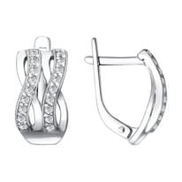 Серьги из серебра с фианитами