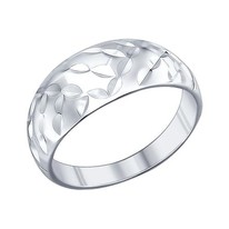 Кольцо из серебра с алмазной гранью