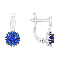 Серьги из серебра с фианитами