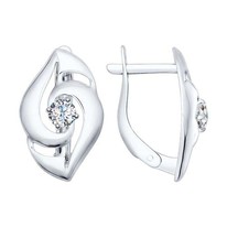 Серьги из серебра с фианитами