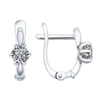 Серьги из серебра с фианитами