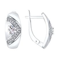Серьги из серебра с фианитами