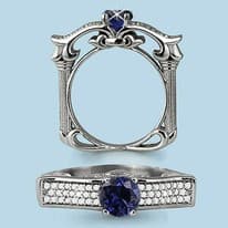 Кольцо из серебра, артикул LV64004Б